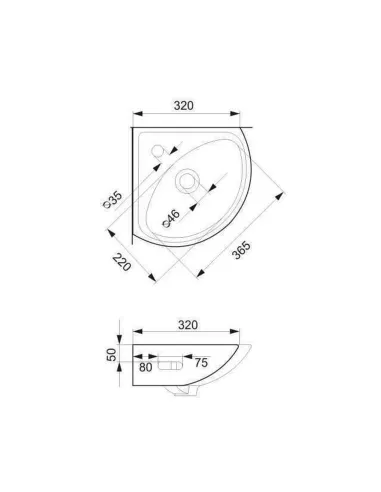 Умывальник Cersanit Sigma 35 угловой, с переливом - 4