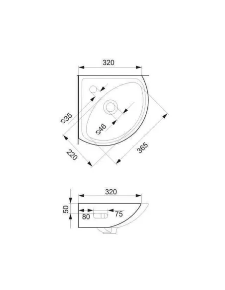 Умывальник Cersanit Sigma 35 угловой, с переливом - 4