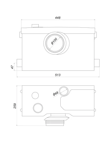Каналізаційна установка Volks Pumpe WC800, 0.8 кВт Сололіфт - 6