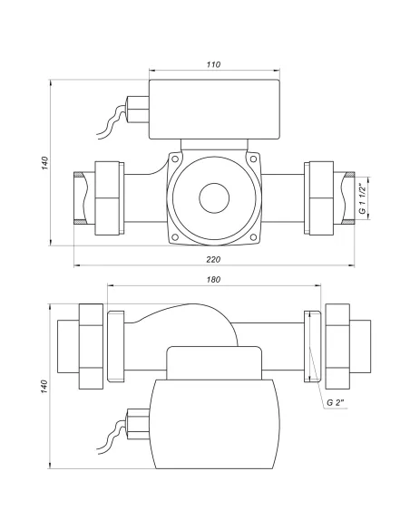 Циркуляционный насос Optima OP32-10 Auto 180 мм, с гайками - 5