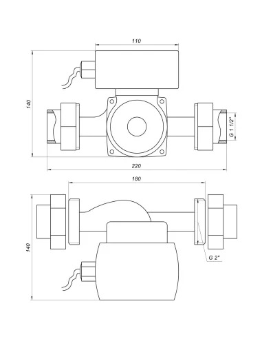 Циркуляционный насос Optima OP32-80 Auto 180 мм, с гайками - 5