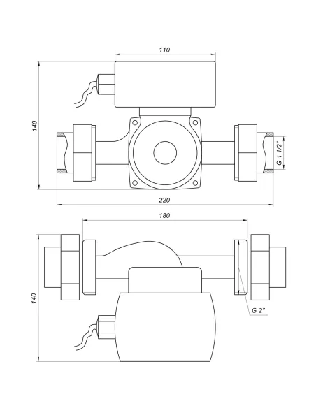Циркуляционный насос Optima OP32-80 Auto 180 мм, с гайками - 5