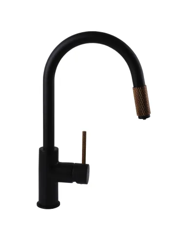 Змішувач для кухні Topaz Corsica TC-8801-H39-BL, під осмос, чорний матовий, на гайці - 2