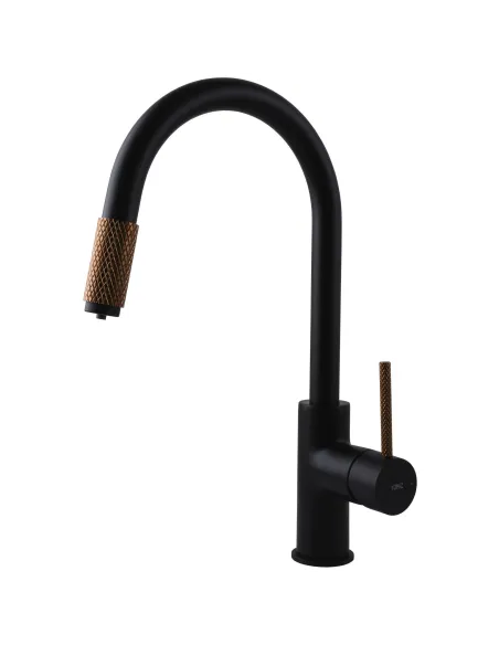 Змішувач для кухні Topaz Corsica TC-8801-H39-BL, під осмос, чорний матовий, на гайці - 3