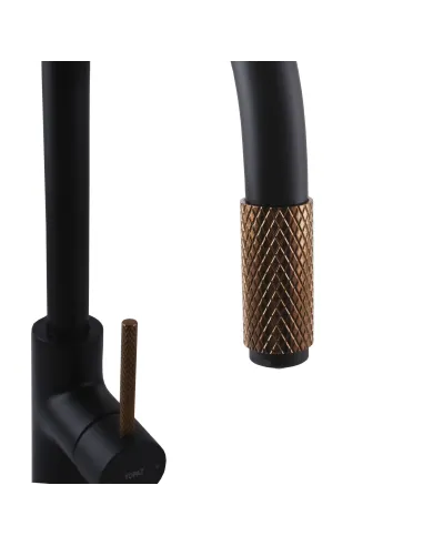 Змішувач для кухні Topaz Corsica TC-8801-H39-BL, під осмос, чорний матовий, на гайці - 4