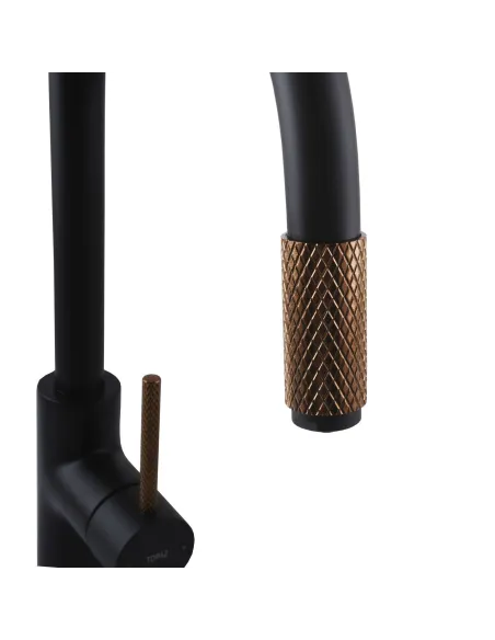 Змішувач для кухні Topaz Corsica TC-8801-H39-BL, під осмос, чорний матовий, на гайці - 4