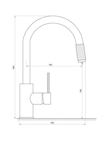 Змішувач для кухні Topaz Corsica TC-8801-H39-BL, під осмос, чорний матовий, на гайці - 5