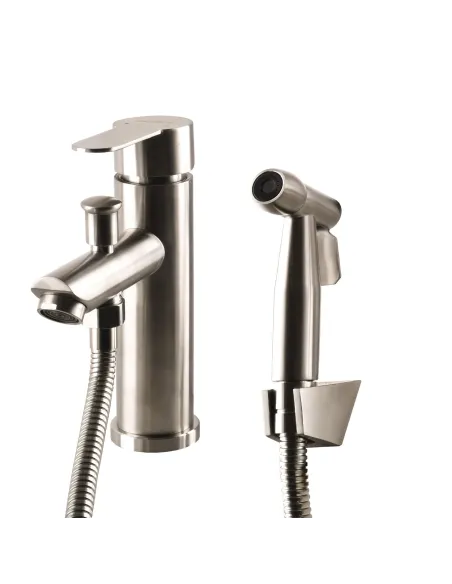 Змішувач для умивальника Globus Lux Alpen SBT1-106B з виходом для біде, нержавіюча сталь - 1