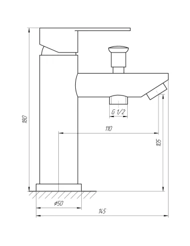 Змішувач для умивальника Globus Lux Alpen SBT1-106B з виходом для біде, нержавіюча сталь - 6