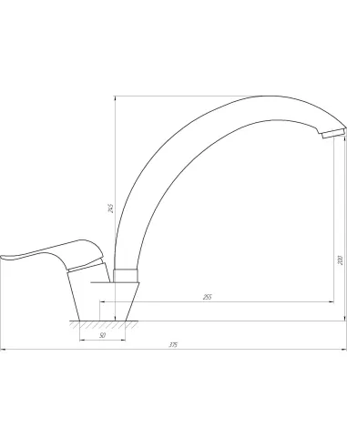 Змішувач для кухні Globus Lux Leon SL-203S нержавіюча сталь - 4
