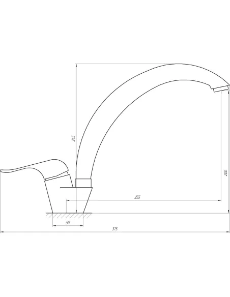 Змішувач для кухні Globus Lux Leon SL-203S нержавіюча сталь - 4