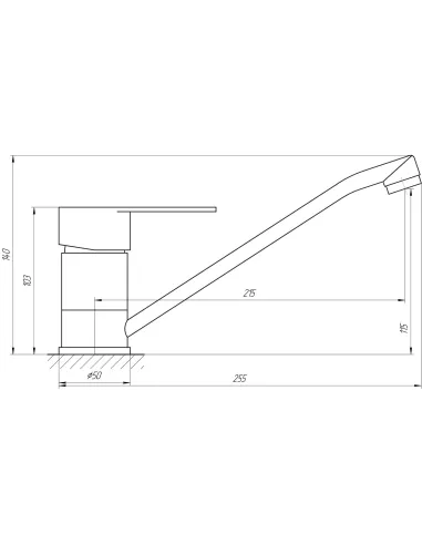 Змішувач для кухні Globus Lux Main SM-203 нержавіюча сталь, на гайці - 4