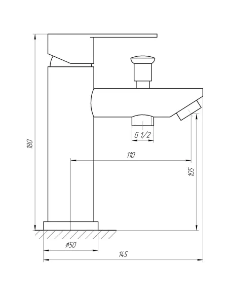 Смеситель для умывальника из нержавеющей стали/биде Globus Lux Alpen SBT2-106M с выходом под биде - 3
