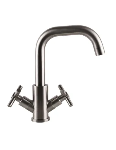 Двухвентильный смеситель для умывальника из нержавеющей стали Globus Lux Dukat SD4-101S - 3