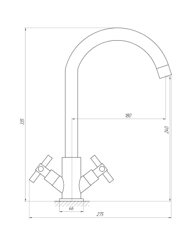 Смеситель для кухни двухвентильный Globus Lux Dukat SD4-203 нержавеющая сталь - 4