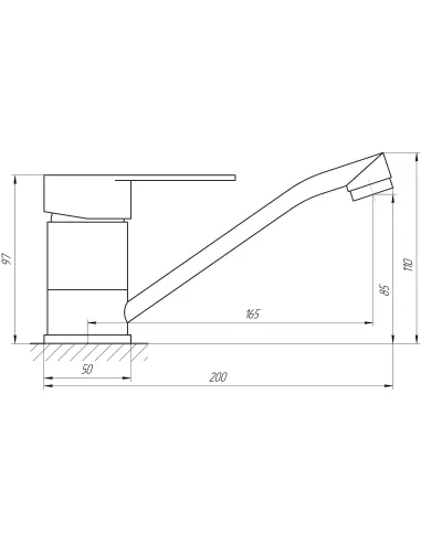 Змішувач для умивальника Globus Lux Main SM-203M нержавіюча сталь - 4