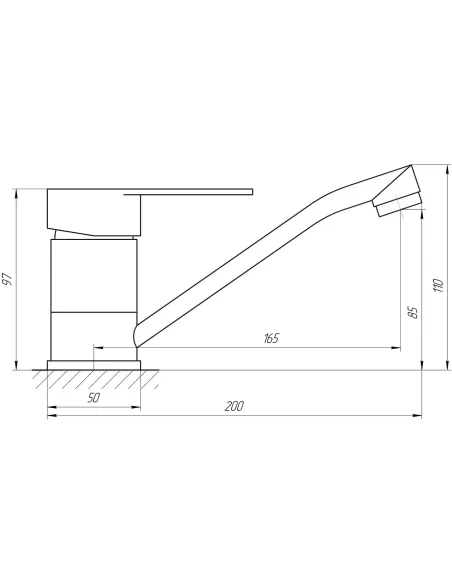 Змішувач для умивальника Globus Lux Main SM-203M нержавіюча сталь - 4