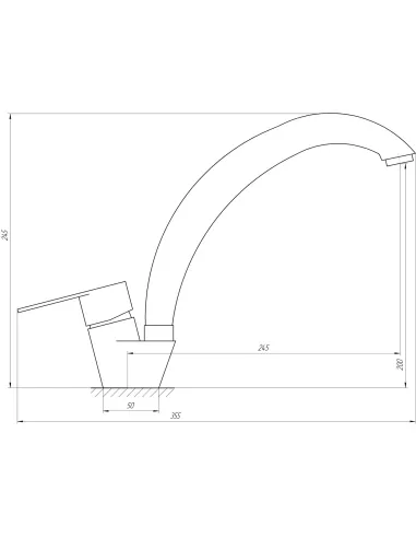 Змішувач для кухні Globus Lux Main SM-203S нержавіюча сталь, хром - 5