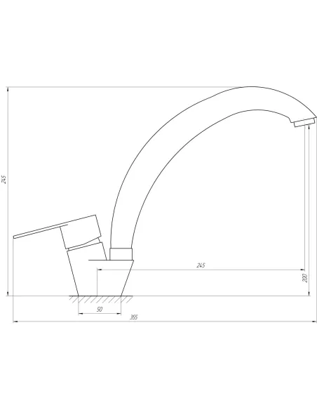 Змішувач для кухні Globus Lux Main SM-203S нержавіюча сталь, хром - 5