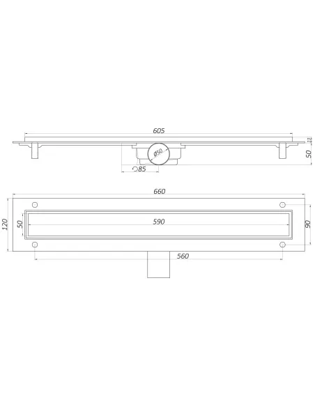 Трап линейный душевой Siamp Tема 93736, 60см, нержавеющая сталь - 4