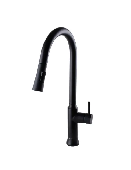 Смесители для кухни с выдвижным изливом Globus Lux Alpen SBT1-2033-BB нержавеющая сталь, черный - 1