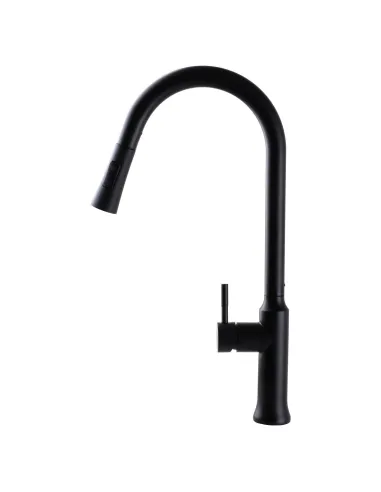 Смесители для кухни с выдвижным изливом Globus Lux Alpen SBT1-2033-BB нержавеющая сталь, черный - 2