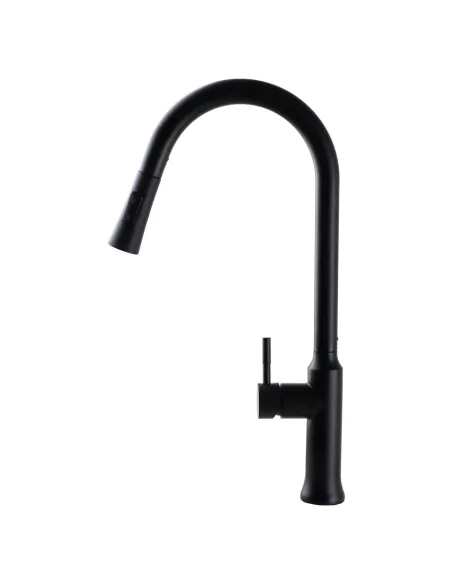 Смесители для кухни с выдвижным изливом Globus Lux Alpen SBT1-2033-BB нержавеющая сталь, черный - 2