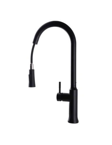 Смесители для кухни с выдвижным изливом Globus Lux Alpen SBT1-2033-BB нержавеющая сталь, черный - 3