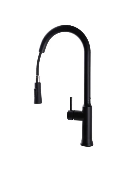 Смесители для кухни с выдвижным изливом Globus Lux Alpen SBT1-2033-BB нержавеющая сталь, черный - 3