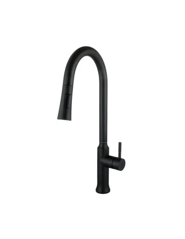 Смесители для кухни с выдвижным изливом Globus Lux Alpen SBT1-2033-BB нержавеющая сталь, черный - 4