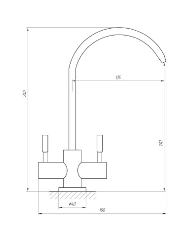 Кран для фильтра воды Globus Lux Alpen SBT1-76A-BB, два подключения, нержавеющая сталь, черный - 4