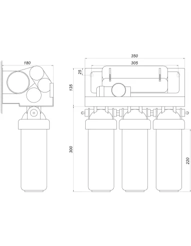 Фильтр обратного осмоса OasisPro BSL03M-RO-75 с насосом, с минерализатором - 3