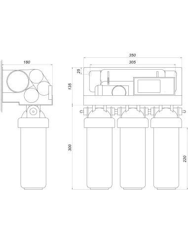 Фільтр зворотного осмосу OasisPro BSL02M-RO-75 з насосом, з мінералізатором, цифрове керування - 3