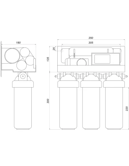 Фільтр зворотного осмосу OasisPro BSL02M-RO-75 з насосом, з мінералізатором, цифрове керування - 3