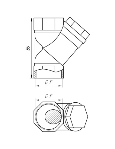 Фільтр грубого очищення Solomon 8017, кутовий, бронза, 1 дюйм - 3