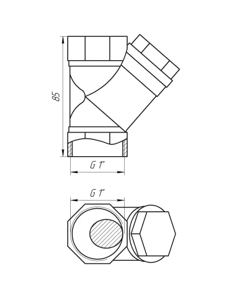 Фільтр грубого очищення Solomon 8017, кутовий, бронза, 1 дюйм - 3