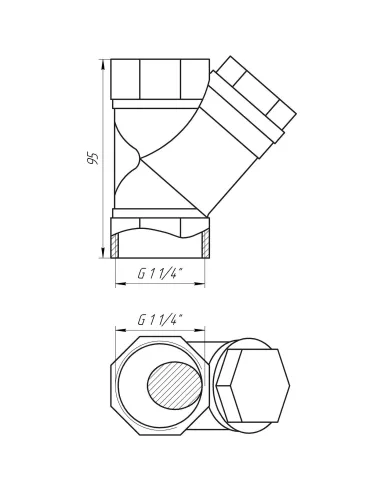 Фильтр грубой очистки угловой Solomon 8011 1 1/4 дюйма - 3