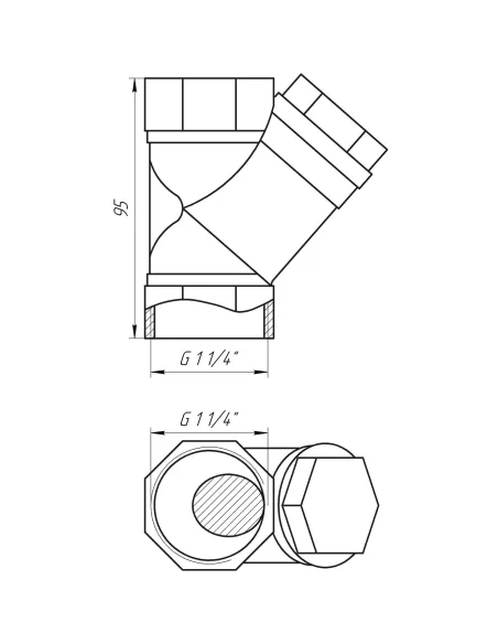 Фильтр грубой очистки угловой Solomon 8011 1 1/4 дюйма - 3
