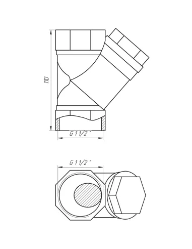 Фильтр грубой очистки угловой Solomon 8011 1 1/2 дюйма - 3