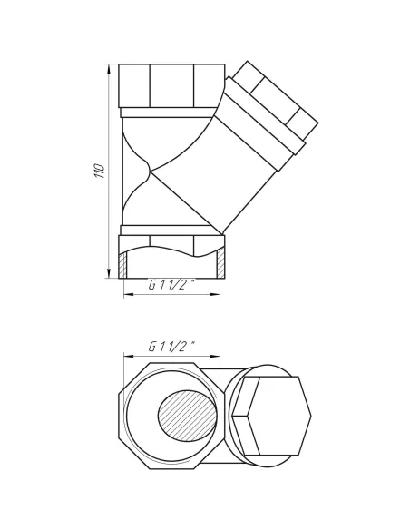 Фильтр грубой очистки угловой Solomon 8011 1 1/2 дюйма - 3