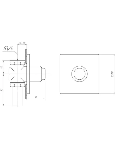 Кран-дозатор для унитаза Tremolada-471, встроенный, 3/4 дюйма - 3