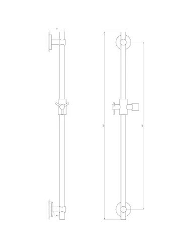 Стойка для душа Dishi T1106-C (латунь, без мыльницы) - 5