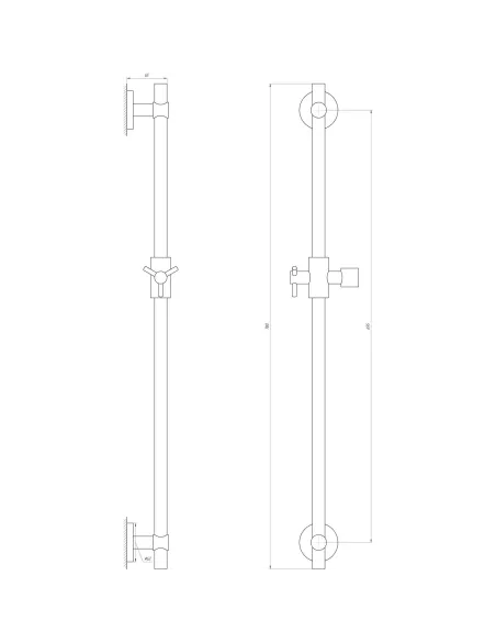 Стойка для душа Dishi T1106-C (латунь, без мыльницы) - 5