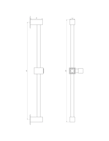 Стойка для душа Dishi SL-115 (металлическая, квадро) - 3
