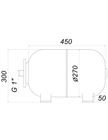 Гідроакумулятор горизонтальний Zilmet Ultra-Pro 24 літри - 6