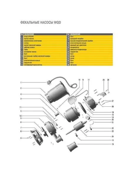 Фекальный насос Optima WQD 8-12 0.9 кВт, без режущего механизма - 4