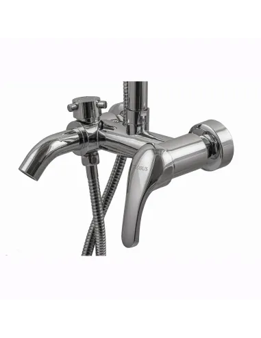 Душова система Globus Lux Solly GLSO-0001 лійка тропік, жорстка стійка, ручний душ, змішувач - 4