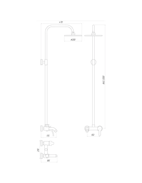 Душевая система Globus Lux Solly GLSO-0001 с душевым набором - 5