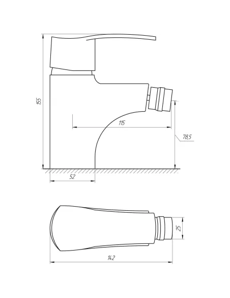 Смеситель для биде Globus Lux Queensland GLQU-0106 хром - 5