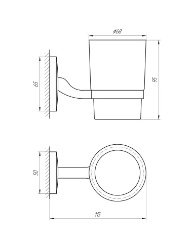 Склянка Perfect Sanitary Appliances RM 1101 (одинарна, світла, фігурна) - 6